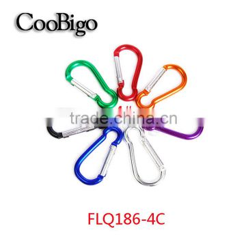 Colorful Aluminum Spring Carabiner Snap Hook Hanger Keychain Hiking Camping #FLQ186-4C(Mix-s)