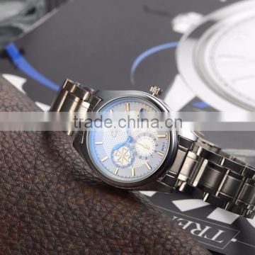 Wholesale luxury quality blue glass cheap price stainless steel band watch waterproof watches