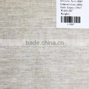 17*17 single nature pure linen fabric