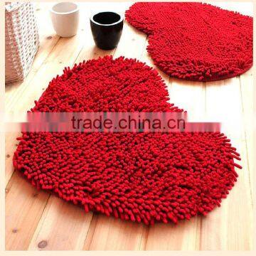 Microfiber Heart Shape Bedroom Mat photo-2