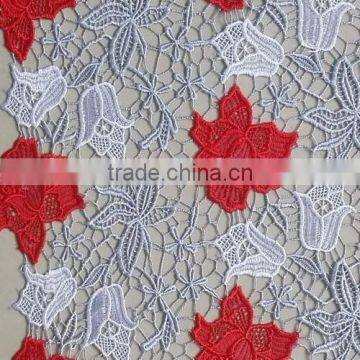 2015 Fashion multicolor Africa guipure lace fabric /cupion lace for dress