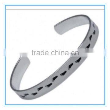 Footprints Stainless Steel Cuff Bracelet