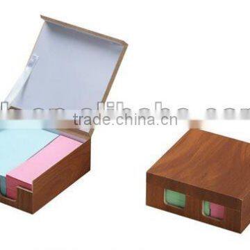 2012 New Design Bamboo Cover Note Pad Box With Adhesive Pad