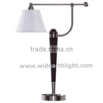 UL Listed Hotel Table Lamp With Power Outlet Swing Arm And Base Switch T50032