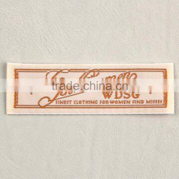 Free Design Custom Light Brown Thread Woven Tag for Women's Garments photo-2