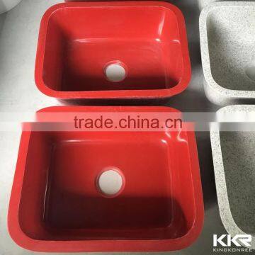 Single bowl solid surface acrylic red kitchen sinks