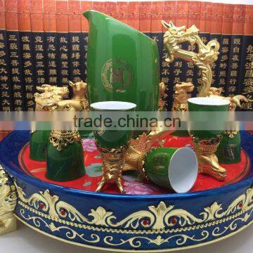 [Factory Direct Sales]Twelve Animal Zodiac Green Color Ceramic Wine Cup