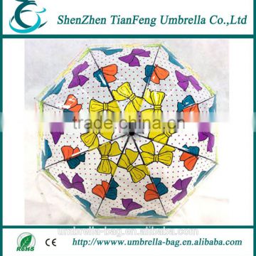 New product Chinese high quality wholesale cheap cartoon bow POE umbrella