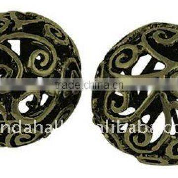 Alloy Beads, Lead Free & Nickel Free, Round, Antique Bronze Color, about 18mm, hole: 3mm(PALLOY-GK512-AB-FF)