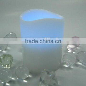 Battery operated color flame glowing led wax moon candles