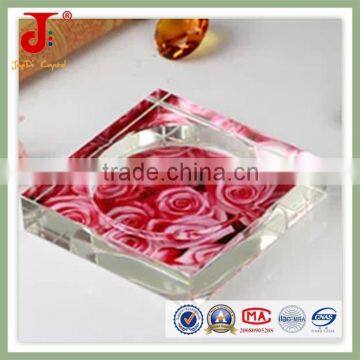 Beautiful clear cheap Printing Glass Ashtray For Table Decoration