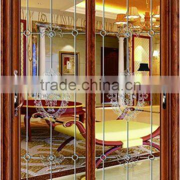 top selling products 2015 with stripe and flower sliding door for living room and kitchen door