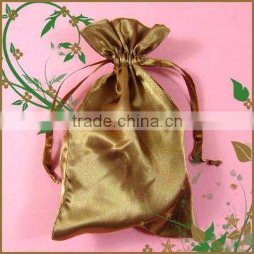 Trendy Gold Drawstring Satin Gift Bag Wholesale