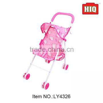 New style pink wholesale doll stroller baby walking trolley toy