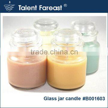 With lid colored paraffin wax clean glass jar candle with fragrance 5%