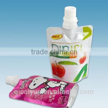 Stand Up Beverage Packaging Foil Pouch with Spout For Packing Liquid