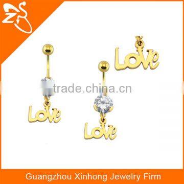 Wholesale HOT Design High Polishing Zircon Letter Piercing Belly Button Ring photo-5