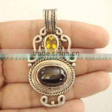 Malachite Green Stone Pendant 925 Sterling Silver Pendants