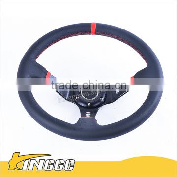 2016 new arrival Performance Real Leather Good Racing Steering Wheel Car