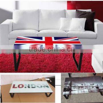 2015 Hot Sale Tempered Glass Black Leg Coffee Table photo-4