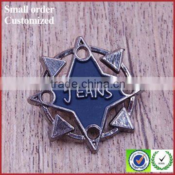 Wholesale custom cast star shape printed logo metal lapel pin tags charms