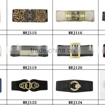 Ladies New Fashion Black Elastic PU Ribbon Waist Belt photo-4