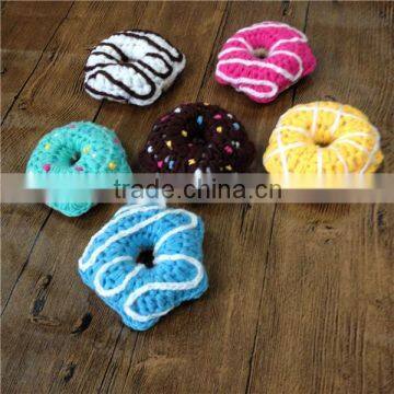 Chocolate Mini food toys round hand crochet donuts