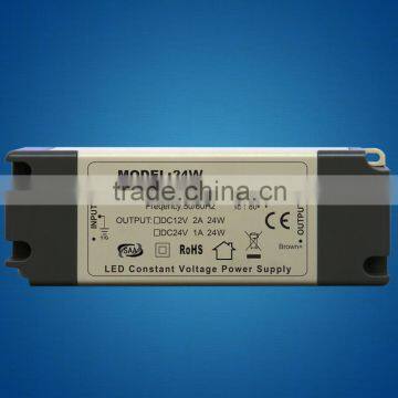 plastic shell constant voltage led 24w transformer for indoor usage