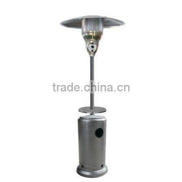 Stand-up patio heater silver hammered