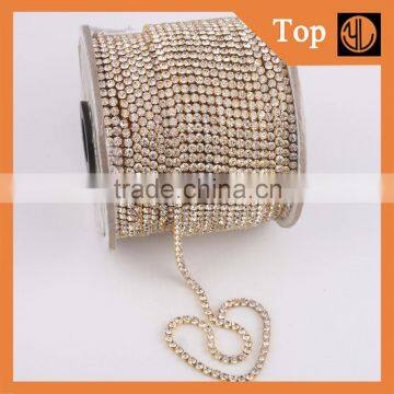 Ex-factory gold rhinestone cup chain for crown