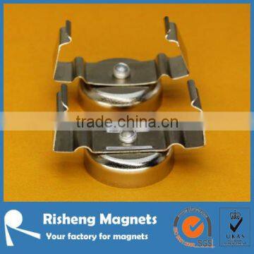 magnet pot with wave clip china supplier of qualfied magnetic assemblies neodymium magnet 13mm