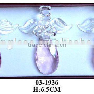 Transparent Glass Angel With Ring of Light on the Head