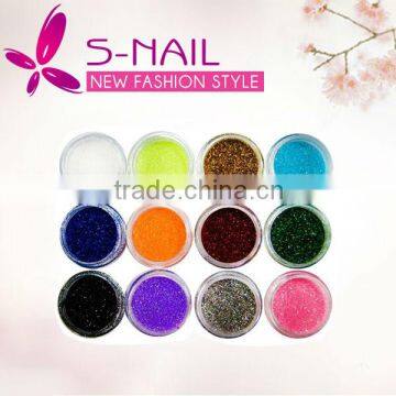 HOT SELL shinning 12 color nail art glitter kit