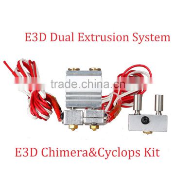 3D Printer parts All metal E3D Chimera E3D Cyclops Hotend Kit Dual Color Extruder Multi-extrusion for 0.4mm/1.75mm