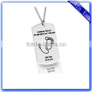 Wholesale silver custom blank logo engraved dog tag