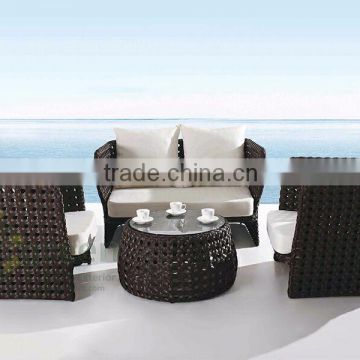 Wicker Outdoor Sofa Set with Round Table