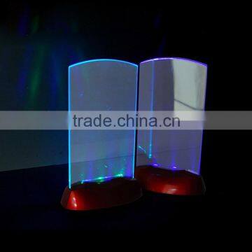 Plastic Acrylic Led Light Flashing Table Tent Card Holder ,Flashing shining Display Holder For Wine Bar Party