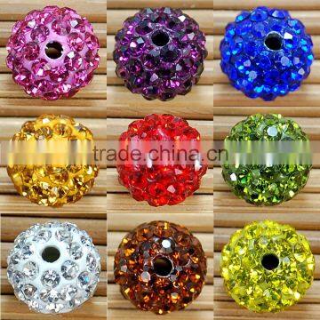 Fancy Big Hole 12mm Polymer Clay Base with ss8 Shining Rhinestone Shamballa Beads For Bracelet Boutique Store                        
                                                Quality Choice