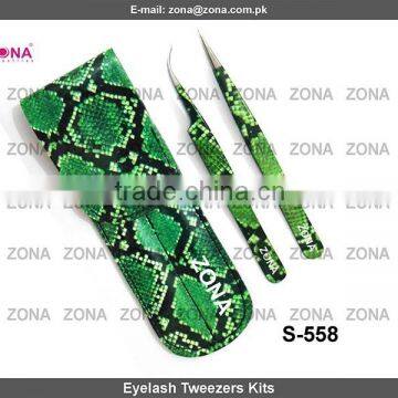 Classic Eyelash Extension Tweezers Kit / Straight & Curved LashTweezers Kit From ZONA PAKISTAN