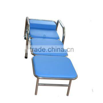 Steel Fold Out Medical Care Bed Chair With Wheels photo-6