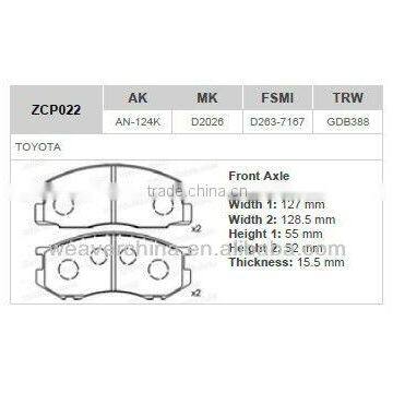 brake pads for TOYOTA