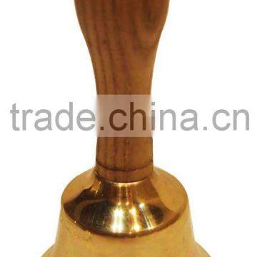 Brass hand bell with wooden handle