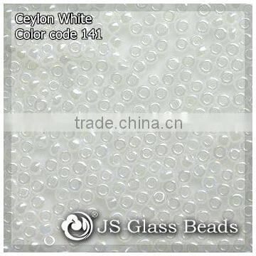 High Quality Fashion JS Glass Seed Beads - 141# 15/0 Ceylon White Opalescent Rocailles Beads For Garment & Jewelry