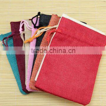 13x18cm Handmade Cotton Drawstring Burlap Wedding Party Favor Christmas Gift Packaging Bags Pouches Jute Bags photo-2