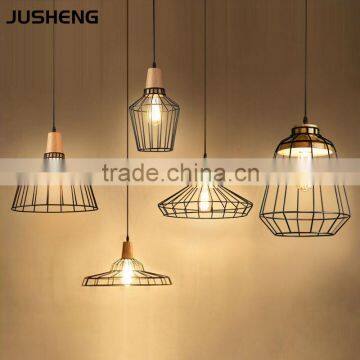 2016 Wholesales Wooden Cage Pendant Lights Iron Metal Vintage Pendant Lamps photo-2