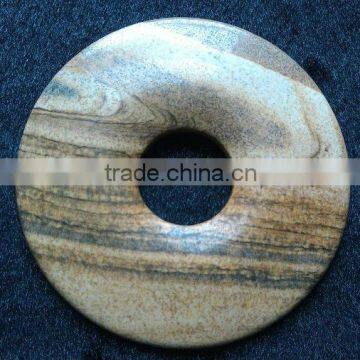 70mm picture jasper donut pendant