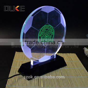 custom design football shape clear acrylic led sign for sale