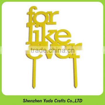 for like ever cake topper monogram/ yellow lucite anniversary decorational cake accessories