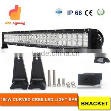 factory wholesale slim waterproof curved 32" 180w 4x4 offroad 12 volt car led light bar
