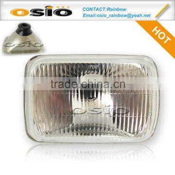 7 inch Square Galvanized Iron Semi Sealed Beam Auto Halogen Lamp Install H4 or HID H4 Xenon Bulb